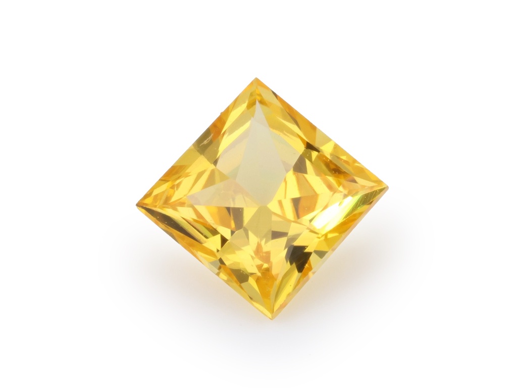 Beryllium Treated Sapphire 4.25mm Princess Cut Yellow