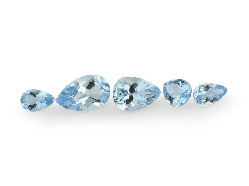[BAPB0806A] Aquamarine 8x6mm Pear Shape Mid Blue