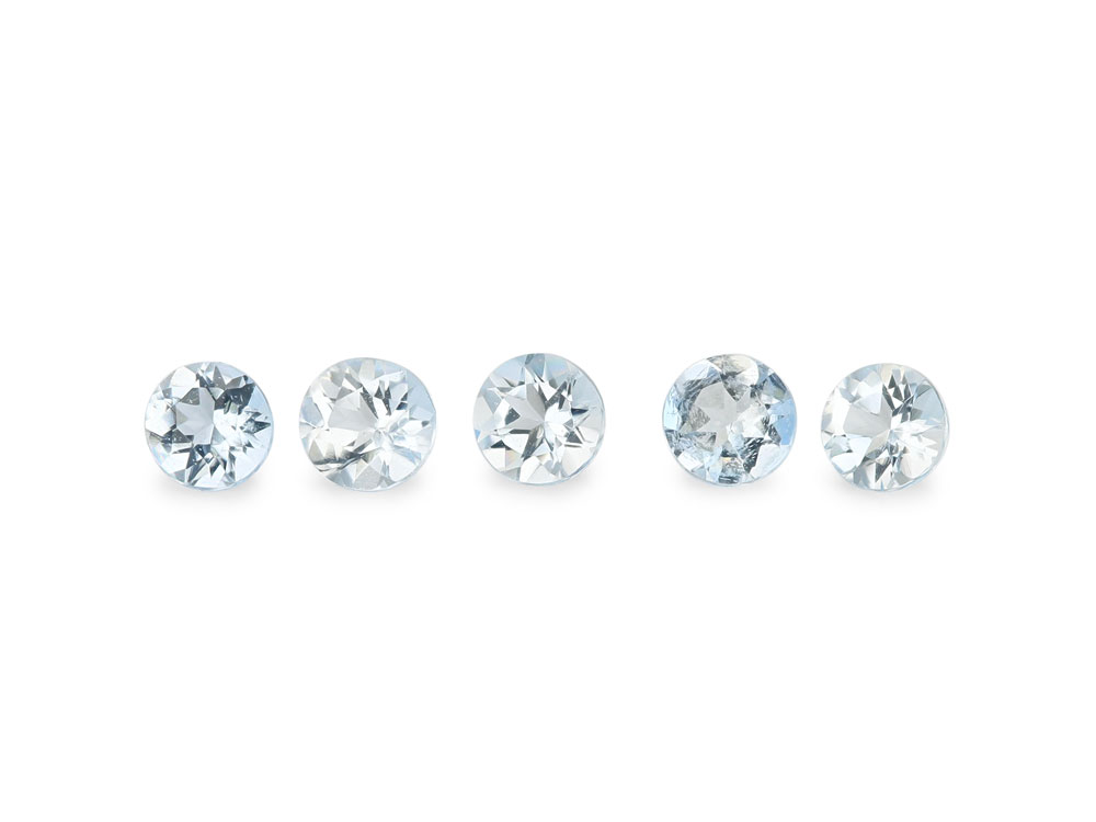 [BARB0225A] Aquamarine 2.25mm Round Light to Mid Blue