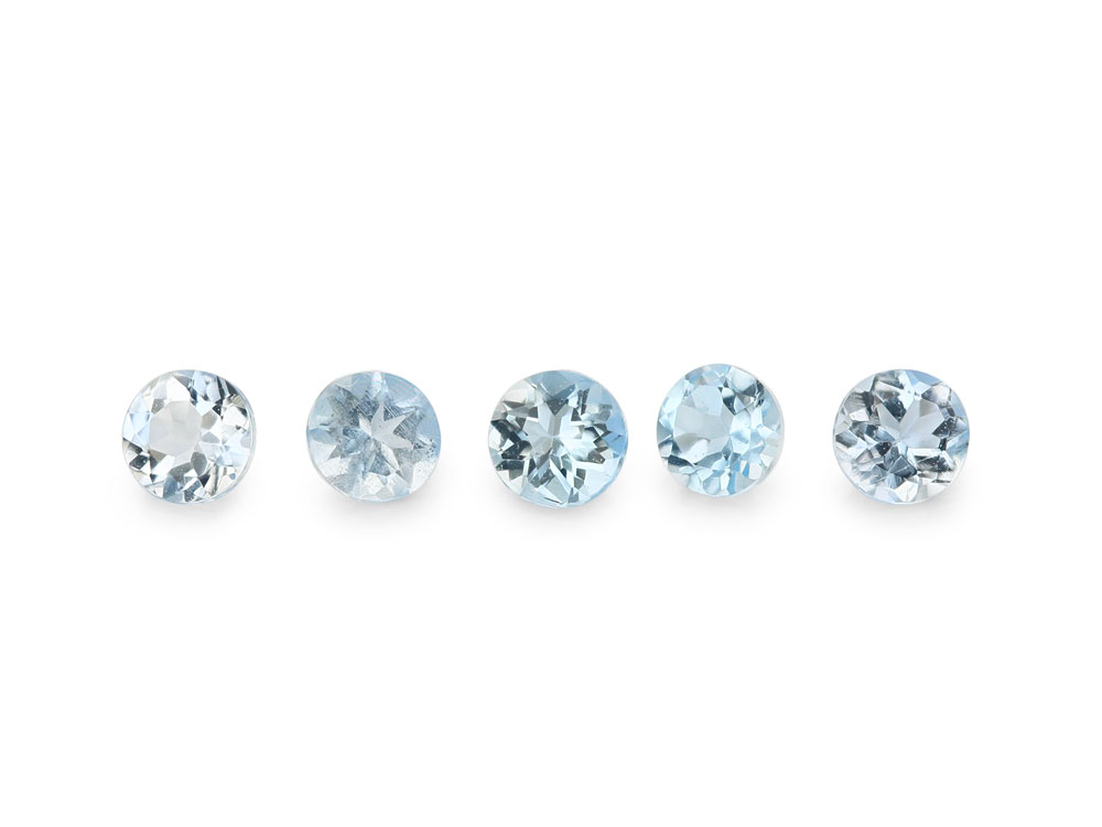 [BARB0225B] Aquamarine 2.25mm Round Mid to Dark Blue