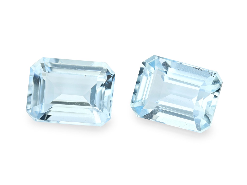 [BAOS0806A] Aquamarine 8x6mm Emerald Cut Light to Mid Blue