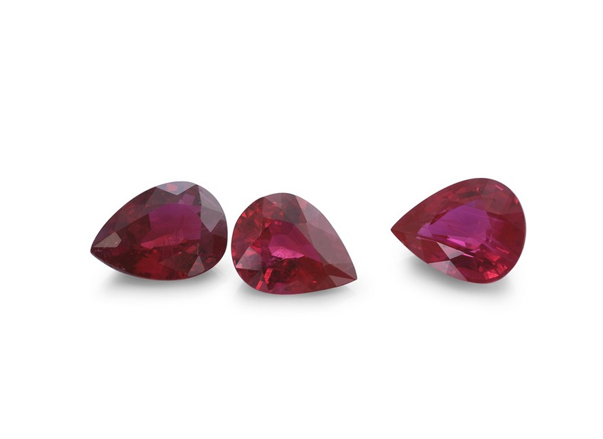 [RRPB0504D] Ruby 5x4mm Pear Shape Red