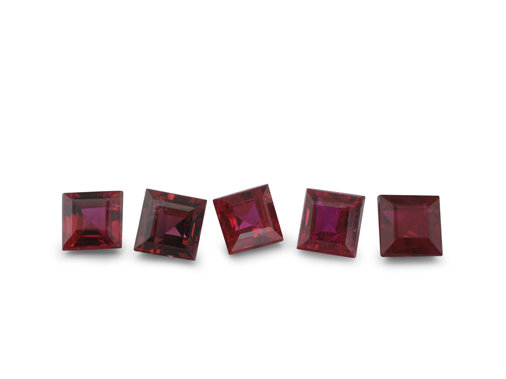 Ruby 2.75mm Carre Cut Red