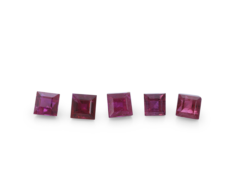 Ruby 2.25mm Carre Cut Red