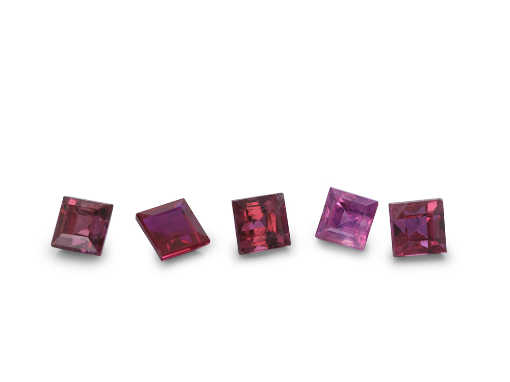 Ruby 2.50mm Carre Cut Pink Red