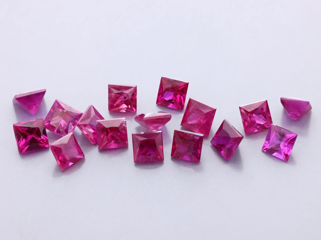 Ruby 2.50mm Princess Cut Pink Red