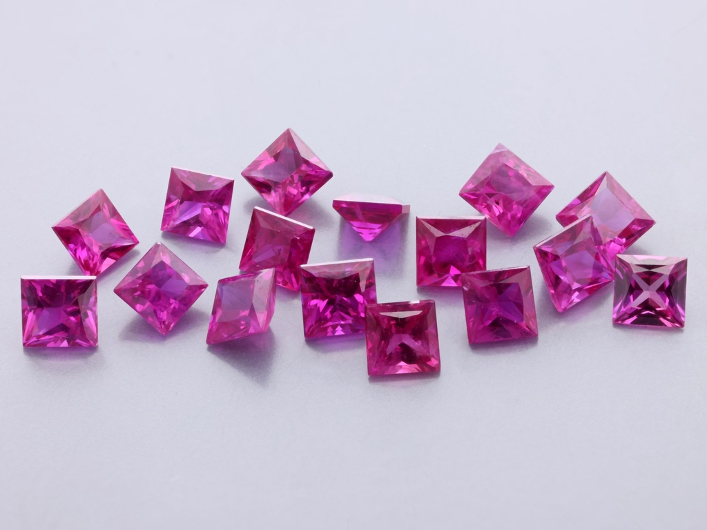 Ruby 2.75mm Princess Cut Pink Red
