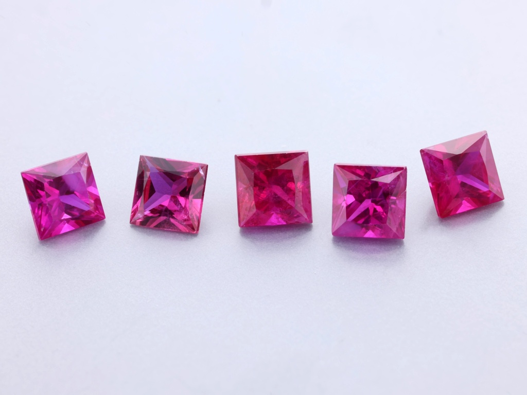Ruby 3.25mm Princess Cut Pink Red