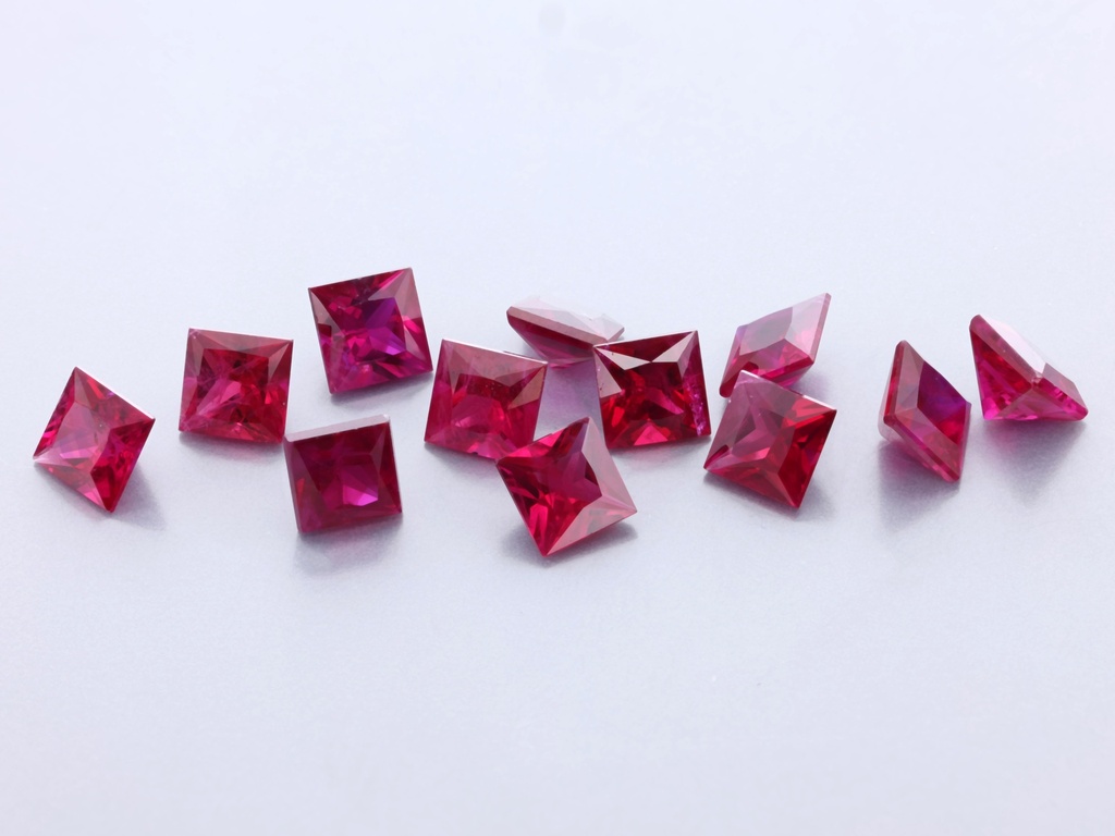 Ruby 3.25mm Princess Cut Red