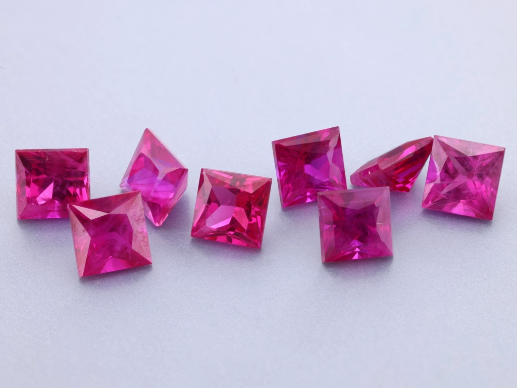 Ruby 3.50mm Princess Cut Pink Red