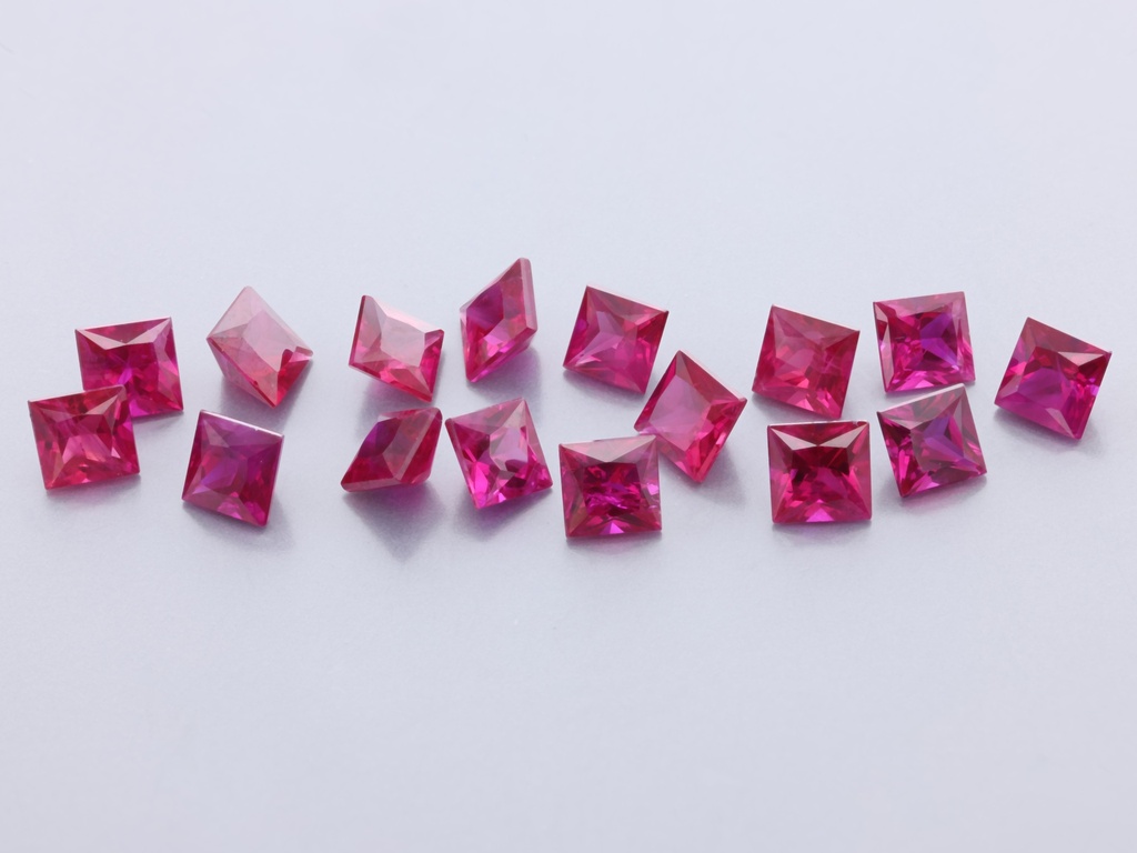 Ruby 3.00mm Princess Cut Red