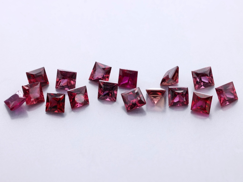 Ruby 2.25mm Princess Cut Mid Red