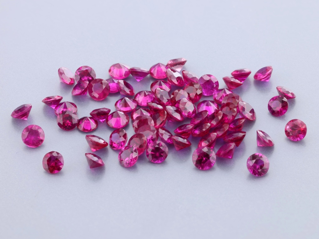 Ruby 2.25mm Round Diamond Cut Pink Red