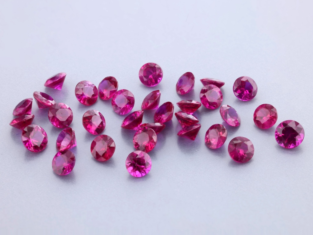 Ruby 2.50mm Round Diamond Cut Pink Red