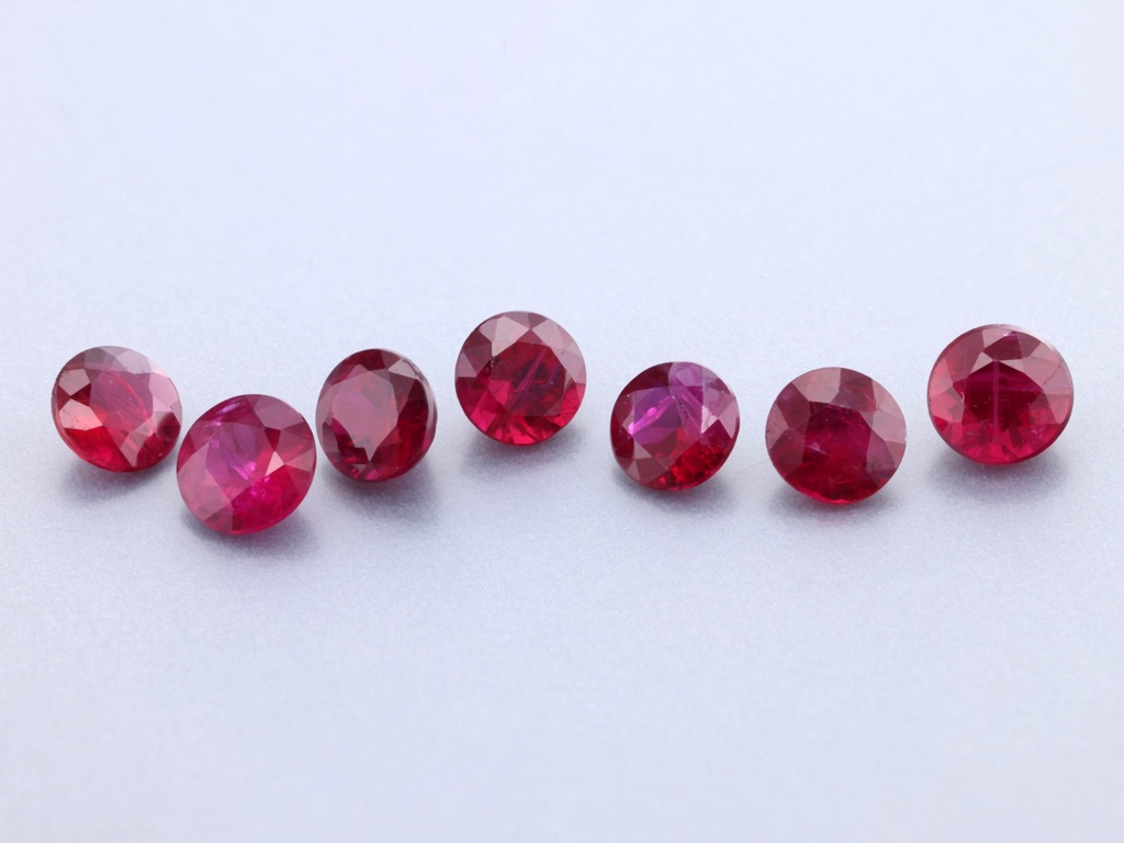 Ruby 2.75mm Round Diamond Cut Red