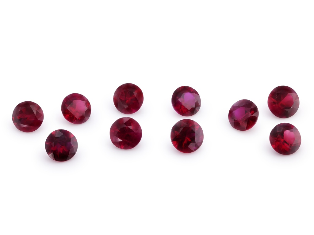 Ruby 3.50mm Round Diamond Cut Red