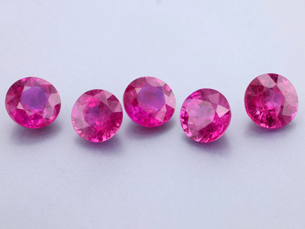 Ruby 4.50mm Round Diamond Cut Pink Red
