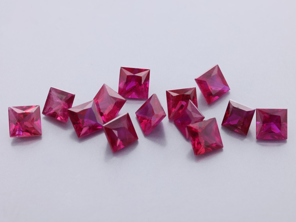 Ruby 2.75mm Princess Cut Red