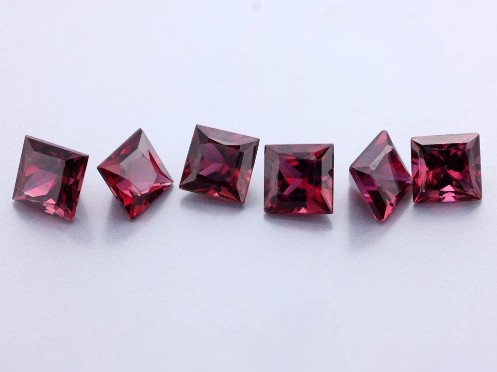 Ruby 3.50mm Princess Cut Dark Red