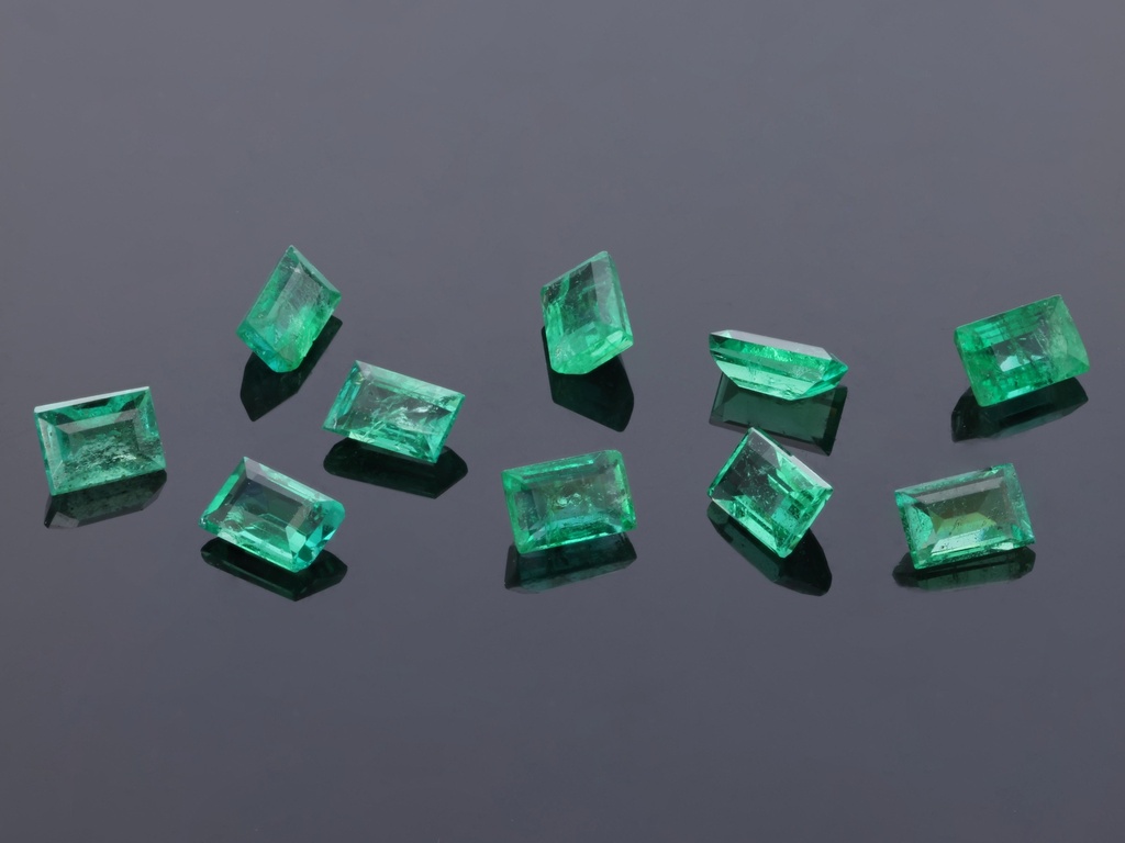 [BEBS0302A] Zambian Emerald 3x2mm Baguette Mid Green