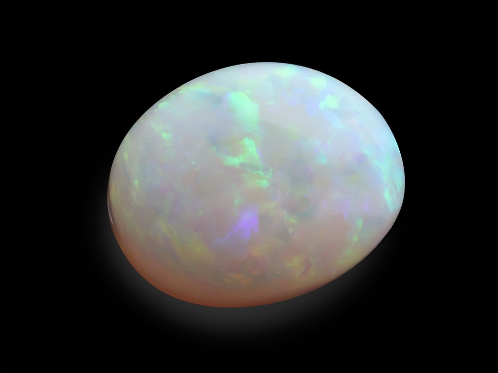 [NWVC1008X11] White Opal 10x8mm Oval Cabochon
