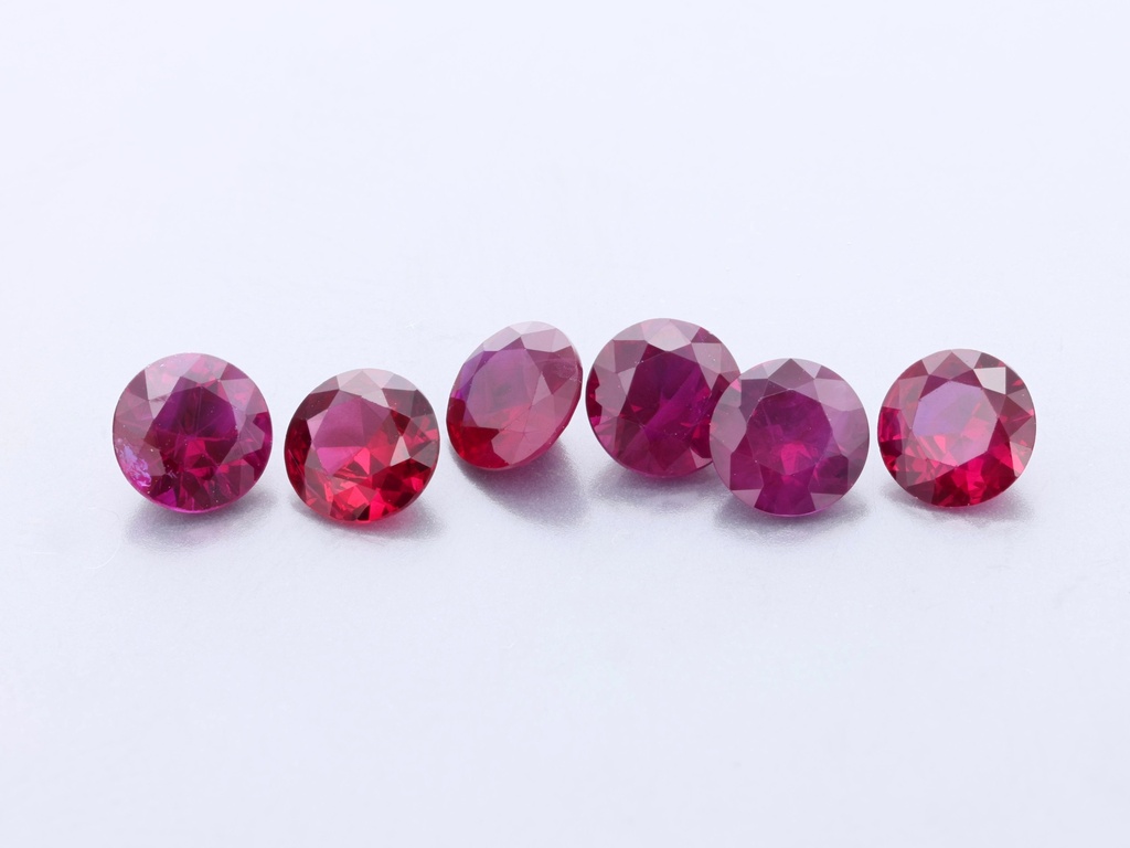 Ruby 3.75mm Round Diamond Cut Red
