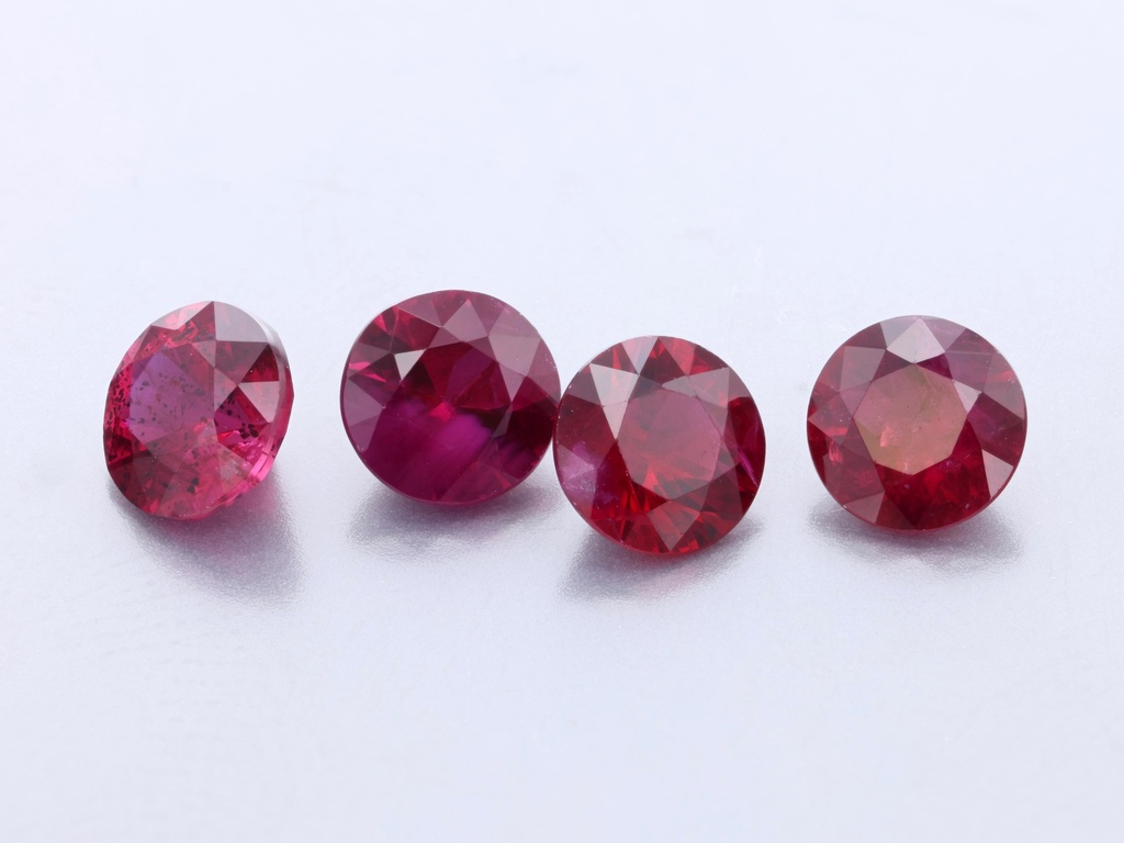 Ruby 4.00mm Round Diamond Cut Red