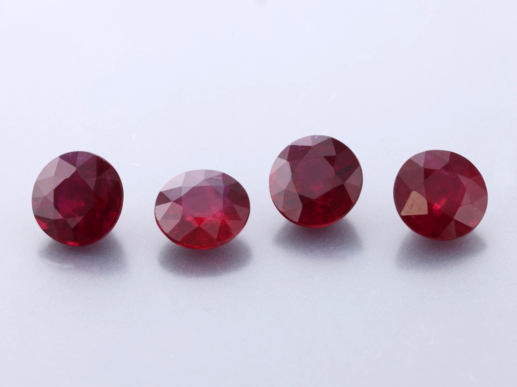 Ruby 4.25mm Round Diamond Cut Red