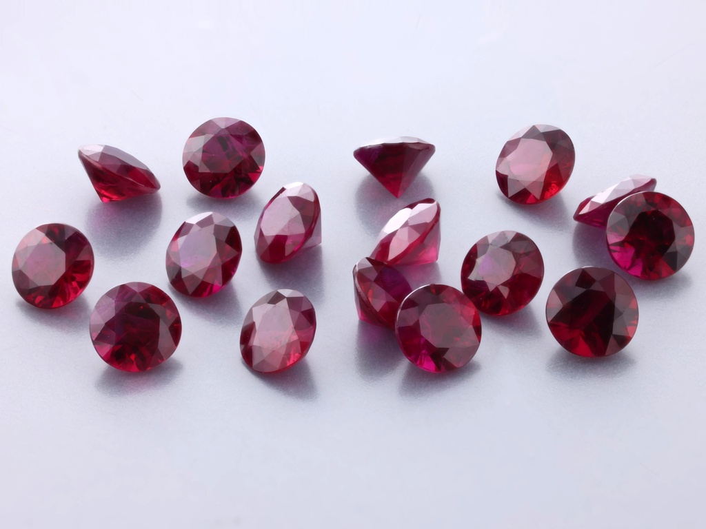 Ruby 3.00mm Round Diamond Cut Red