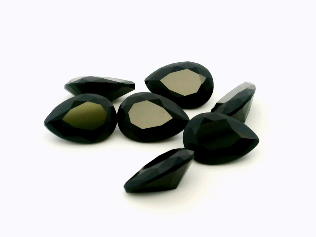 [LKPB1007] Black Spinel 10x7mm Pear Shape