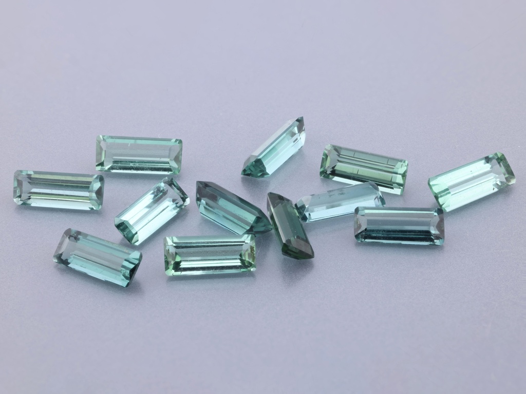 [UGBS0502A] Blue Green Tourmaline 5x2mm +/- Baguette Light