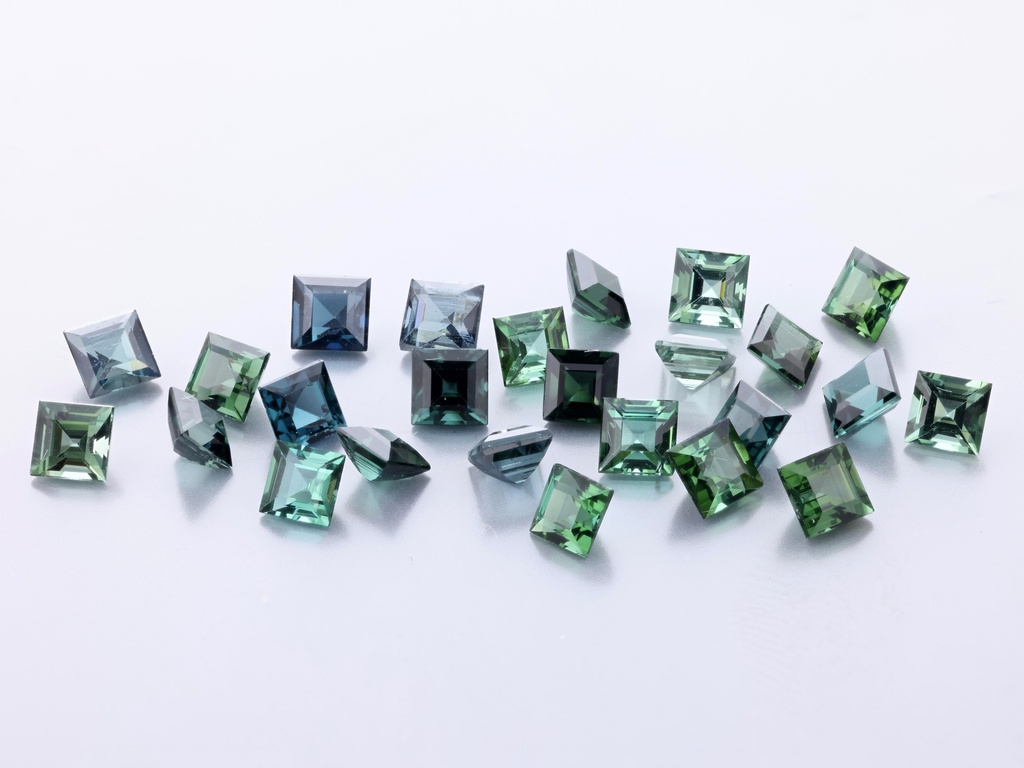 [UGQS0350B] Blue Green Tourmaline 3.50mm Carre Cut