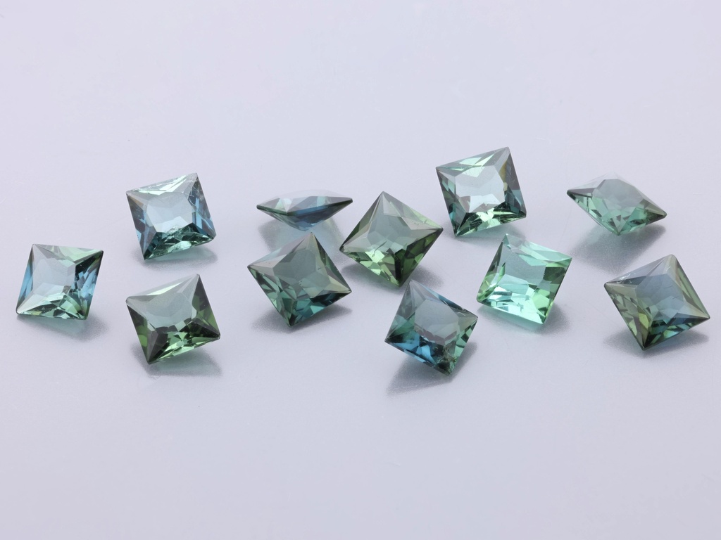 [UGQP0400C] Blue Green Tourmaline 4.00mm Princess Cut