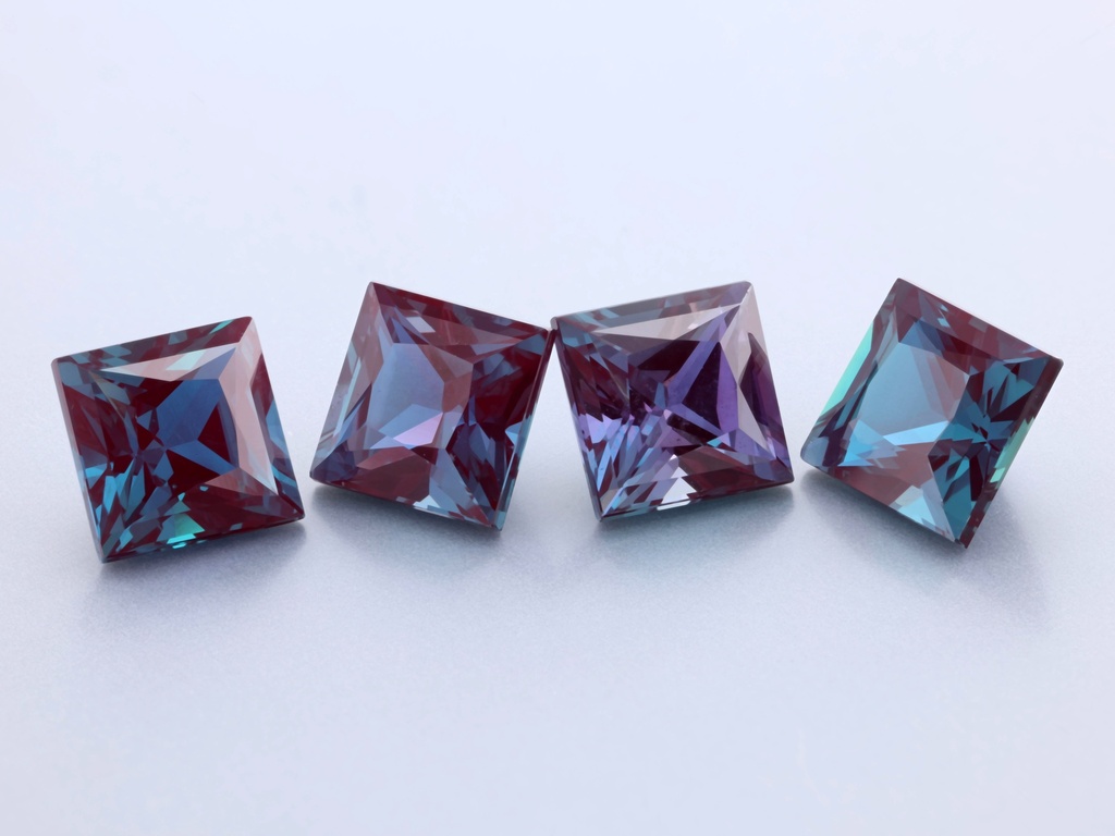 Synthetic Alexandrite Chrysoberyl 6.00mm Princess Cut