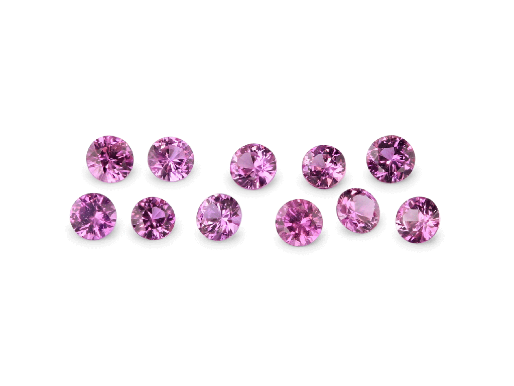 Pink Sapphire 1.75mm Round Dark