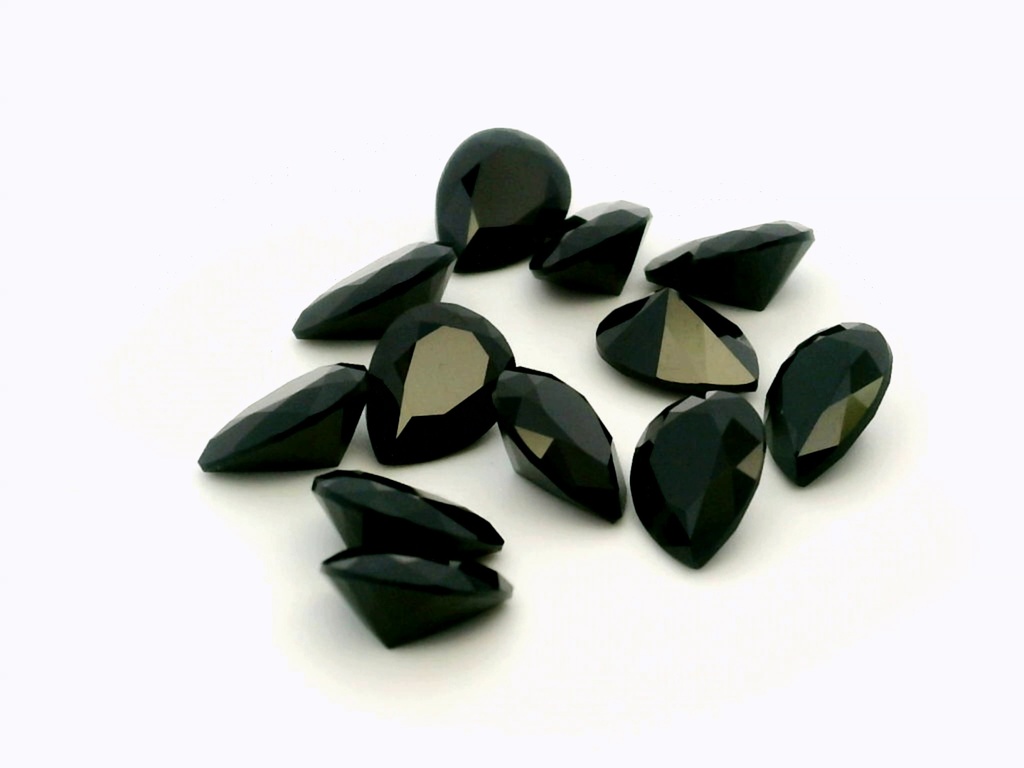 Black Spinel 8x6mm Pear Shape