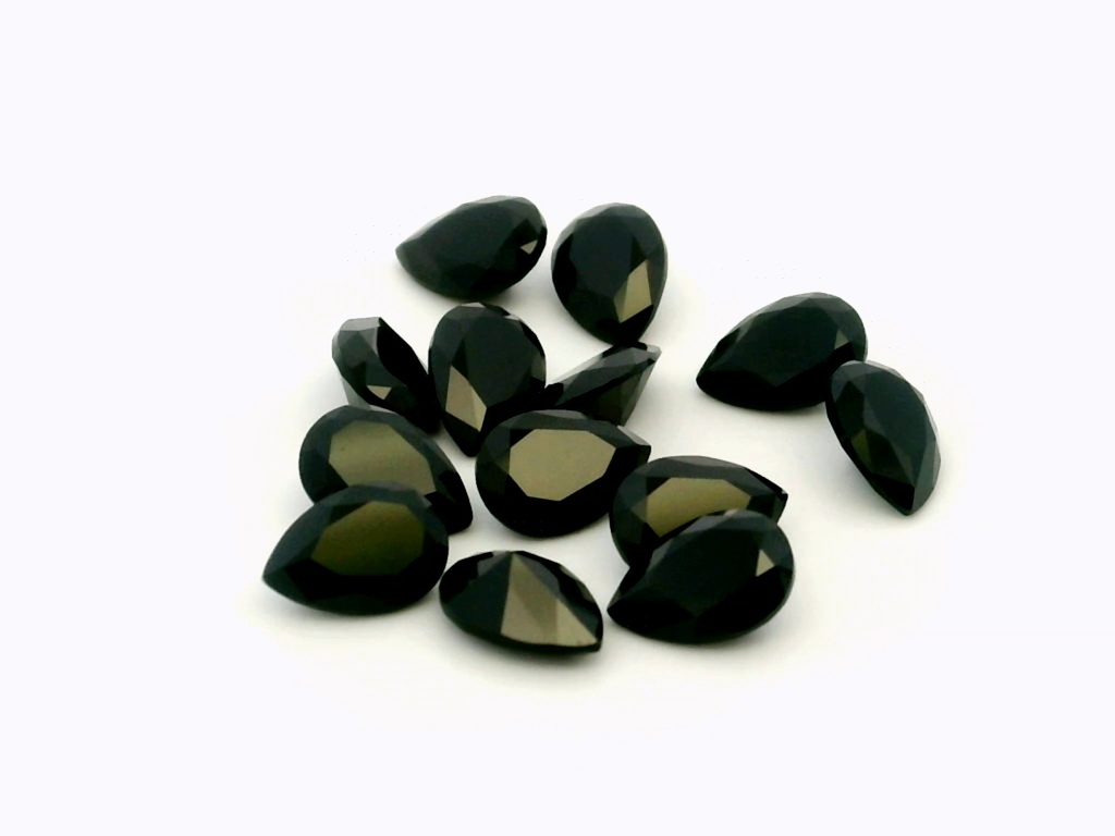 [LKPB0705] Black Spinel 7x5mm Pear Shape