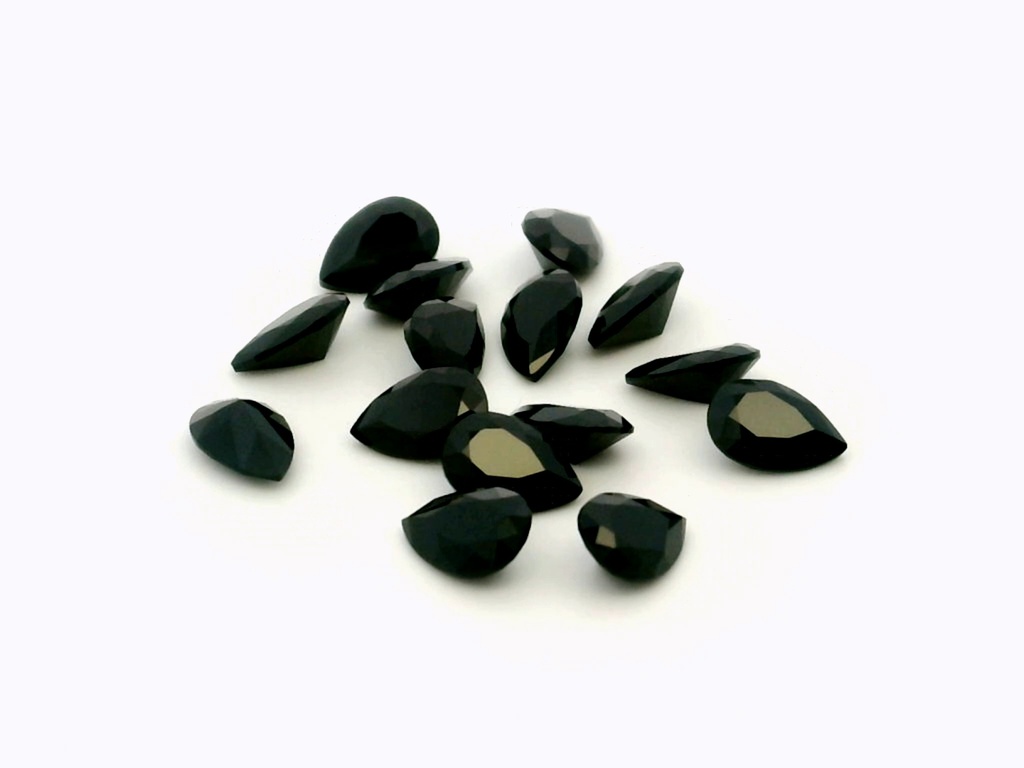 Black Spinel 6x4mm Pear Shape