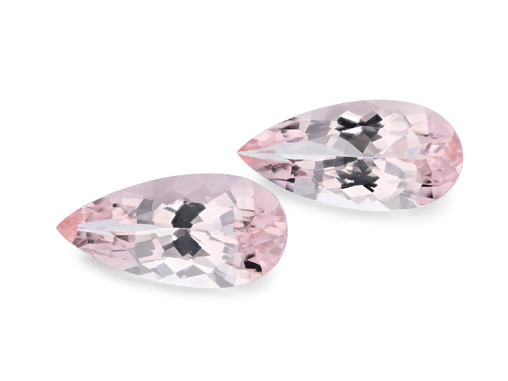 Morganite 15.5x7.5mm Pear Shape Pink - Pair