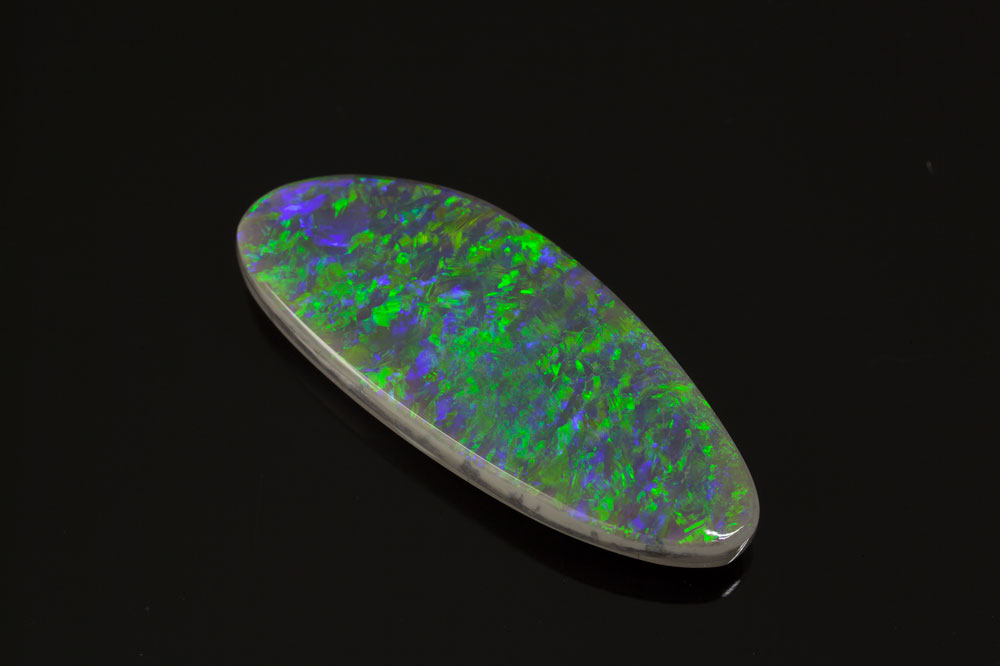 Solid Black Opal 23x9mm Free Form