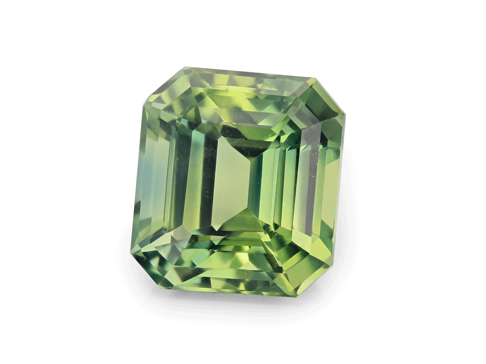Parti Sapphire 7.96x7.26mm Emerald Cut Blue Green UNHEATED