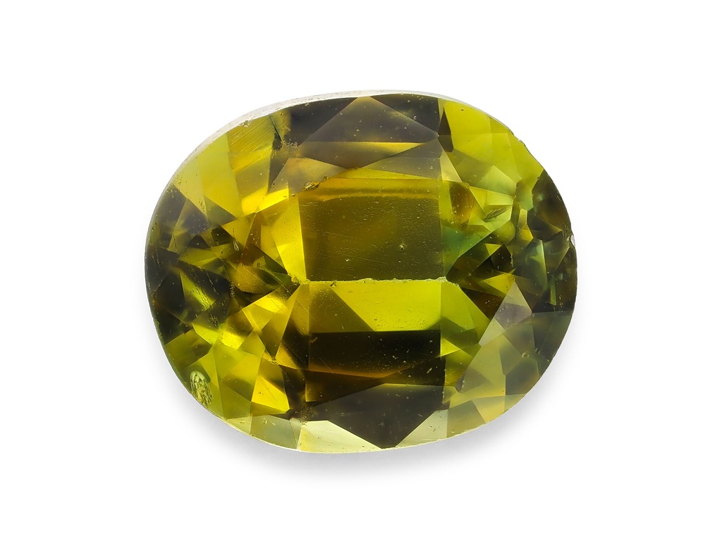 Parti Sapphire 5.4x4.5mm Oval Yellow Green