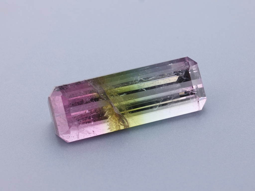 [UMOS2518X2] Tri Colour Tourmaline 23x8.25mm Emerald Cut