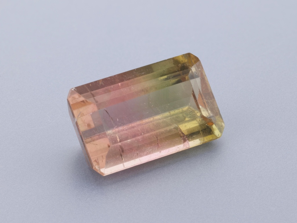 [UMOS1408X1] Tri Colour Tourmaline 13.7x8.65mm Emerald Cut