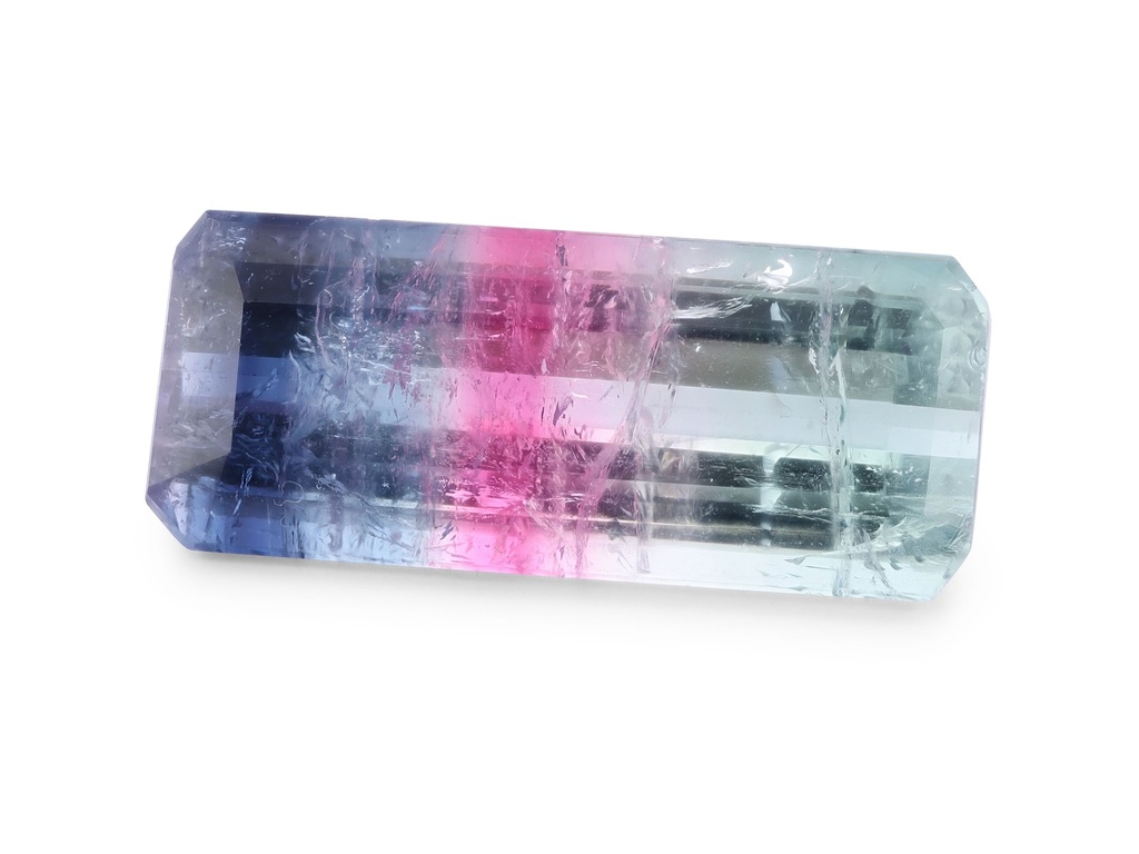 Tri Colour Tourmaline 17.2x7.1mm Emerald Cut