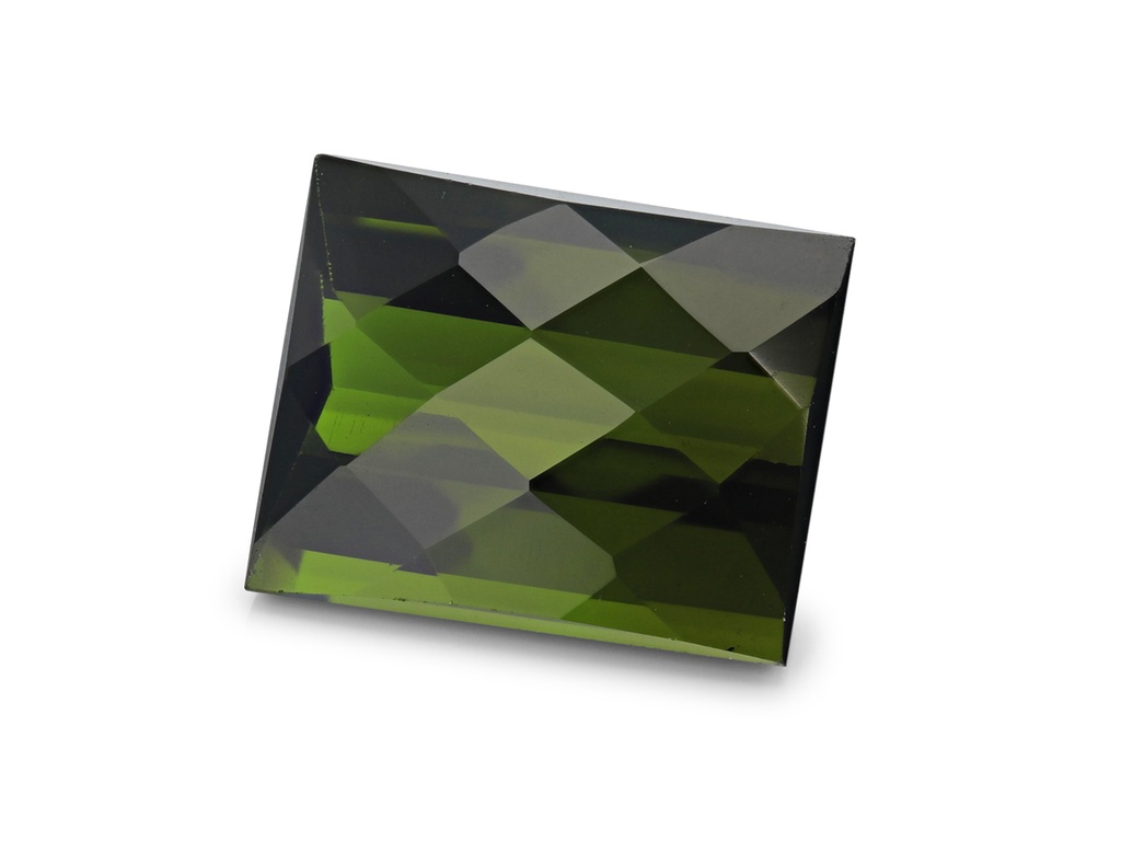 [UGBH1008X2] Green Tourmaline 10x8mm Baguette Chequerboard