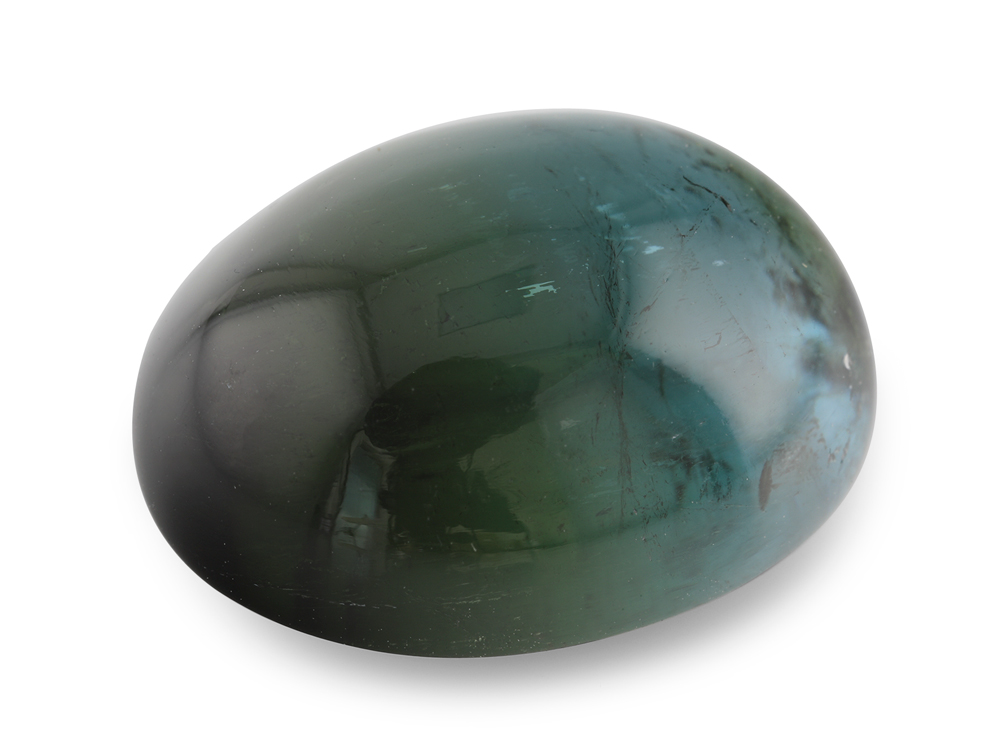 [UGVC1612X1] Green Tourmaline 15.5x12mm Oval Cabochon 