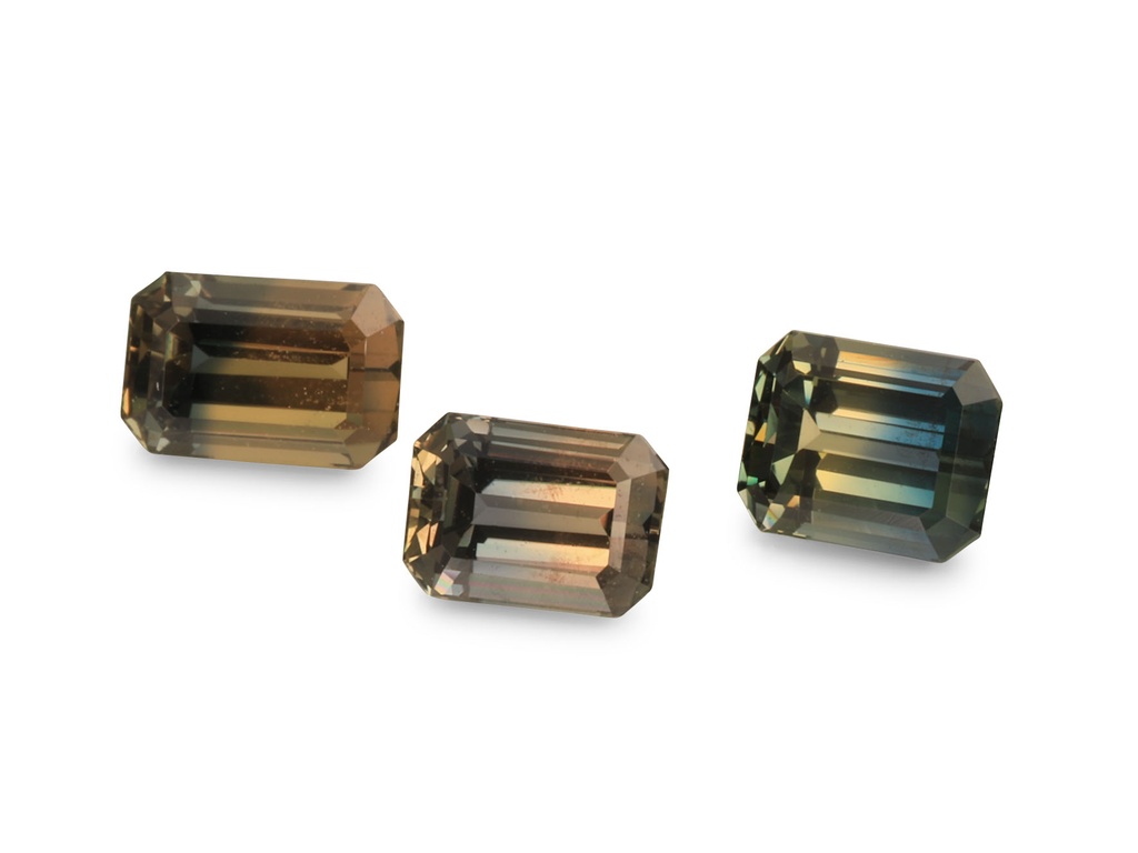 [SMOS0503X2] Parti Sapphire Emerald Cut "Sunset" - Set of 3pcs