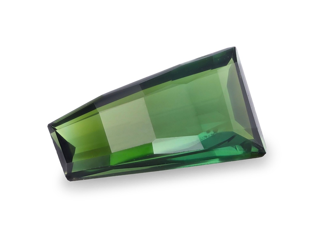 [UGBH0905X1] Green Tourmaline 8.95x5mm Chequerboard Tapered Baguette