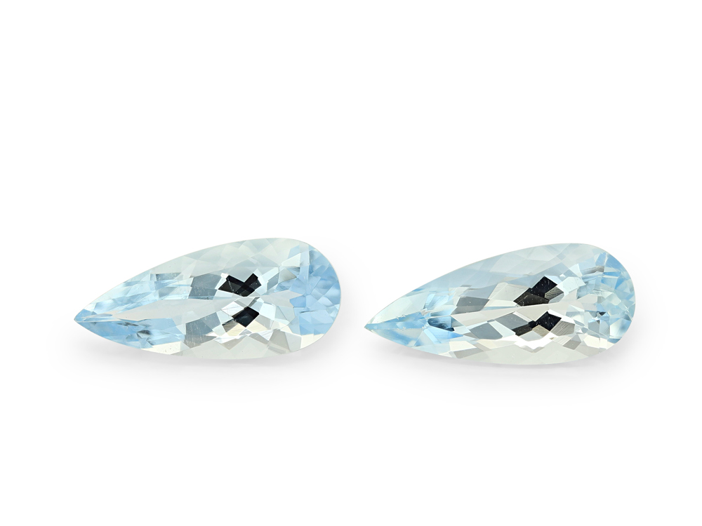 Aquamarine 14x6mm Pear Shape Pair